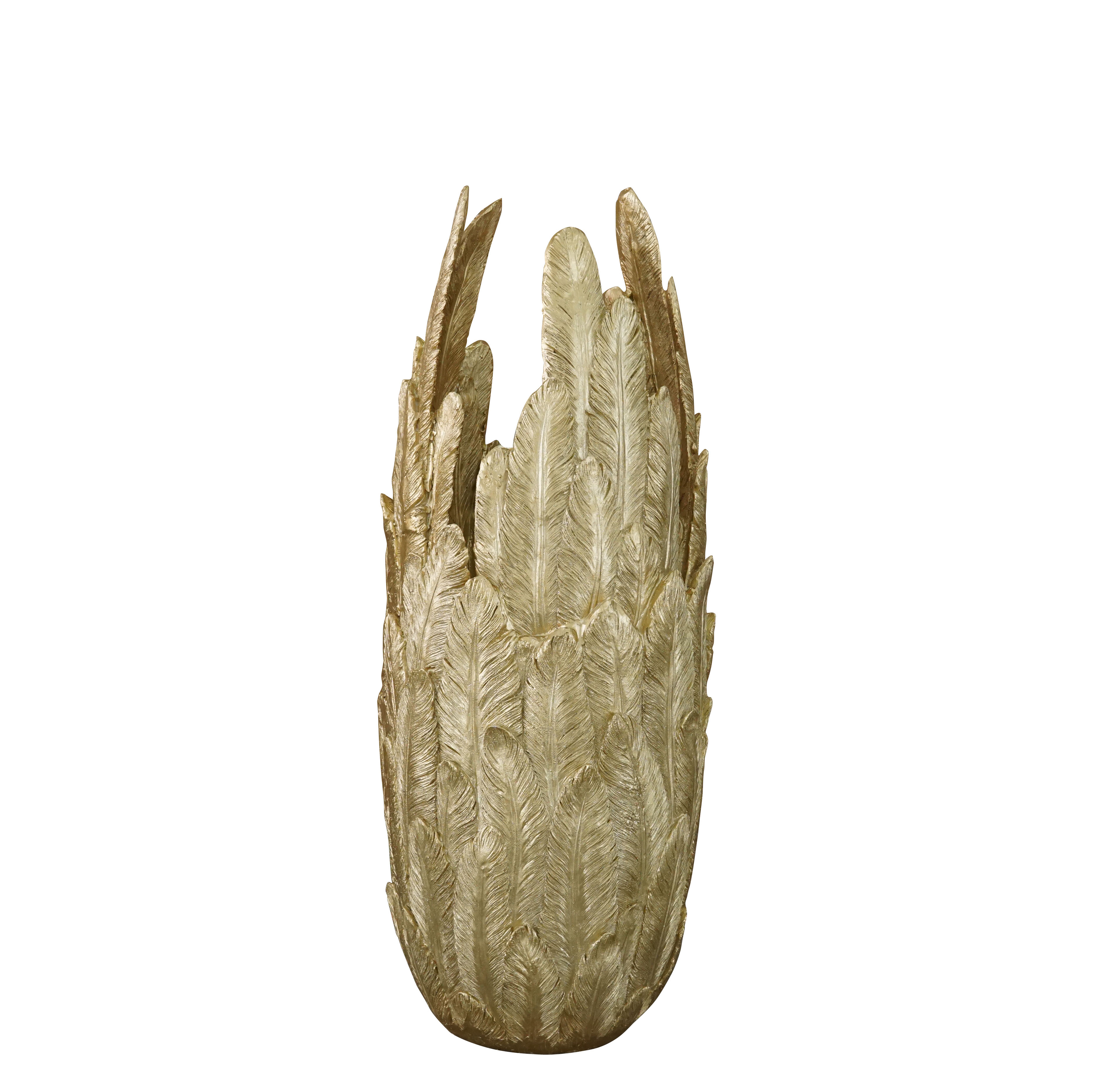 Vase Feathers Gold