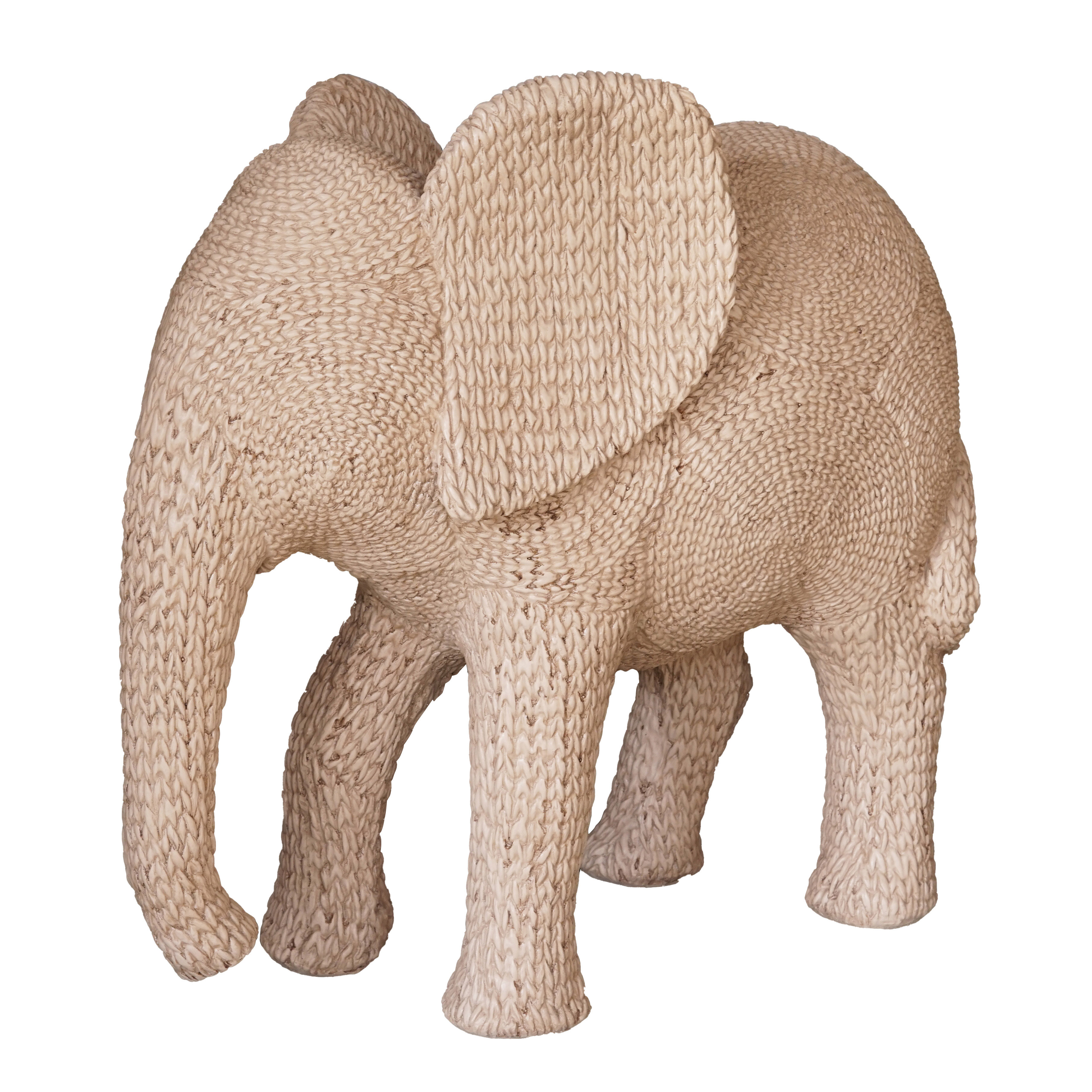 Faux-Woven Elephant