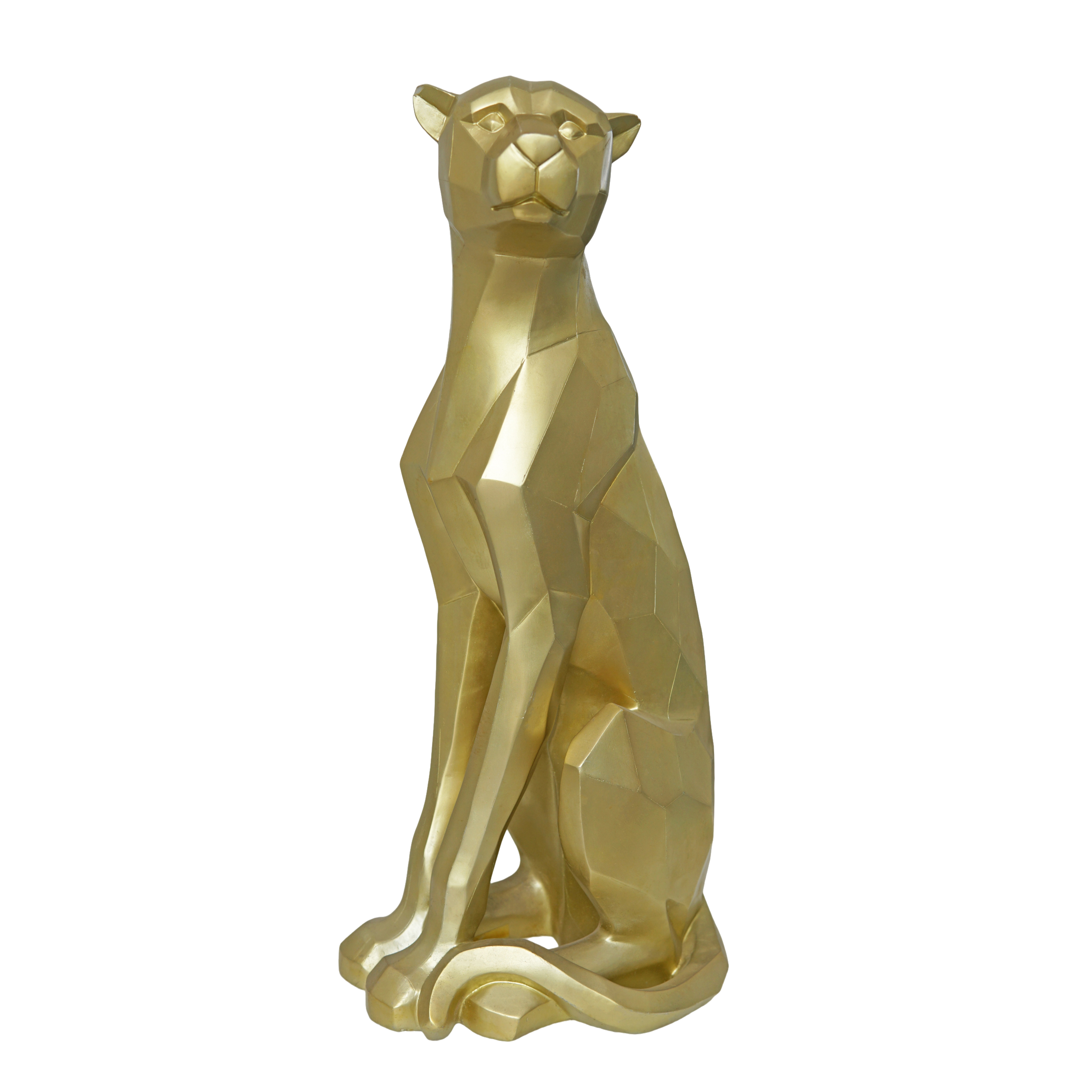 Geometric Faceted Gold Leopard